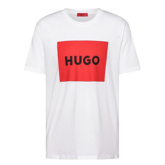Hugo Mens Dulive Box Logo T-Shirt / White